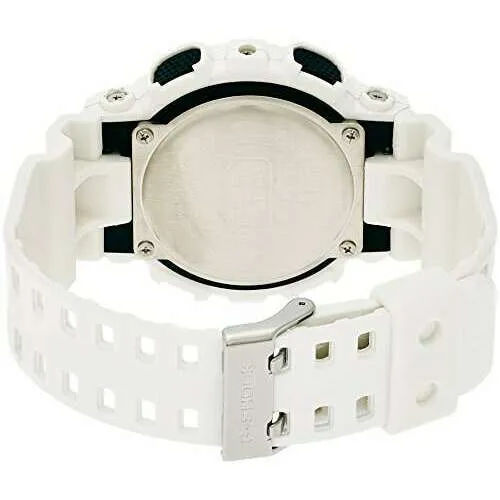 CASIO G-SHOCK WHITE RUBBER STRAP ANALOG DIGITAL BLACK DIAL MEN WATCH GA110GW7AJF