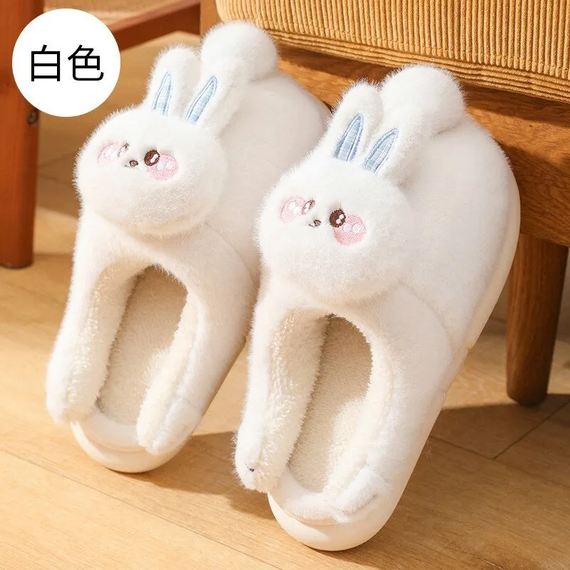 Cat Plush Indoor Slippers: Non-slip, Winter-Warm