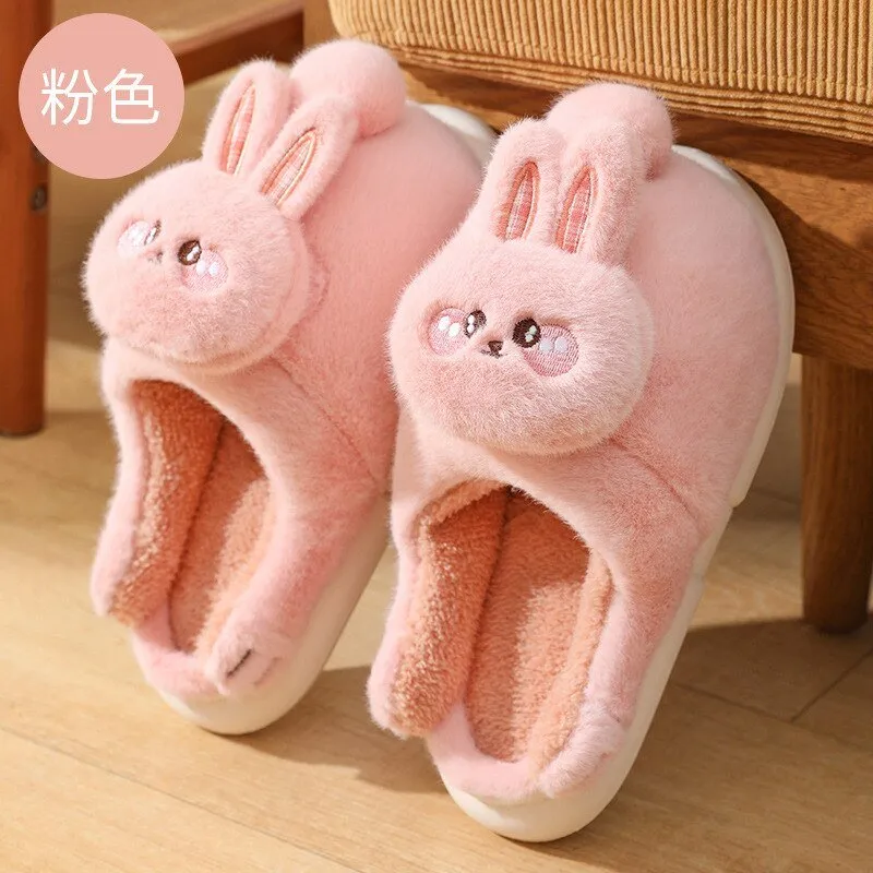 Cat Plush Indoor Slippers: Non-slip, Winter-Warm