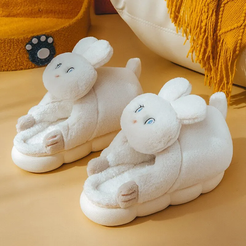 Cat Plush Indoor Slippers: Non-slip, Winter-Warm