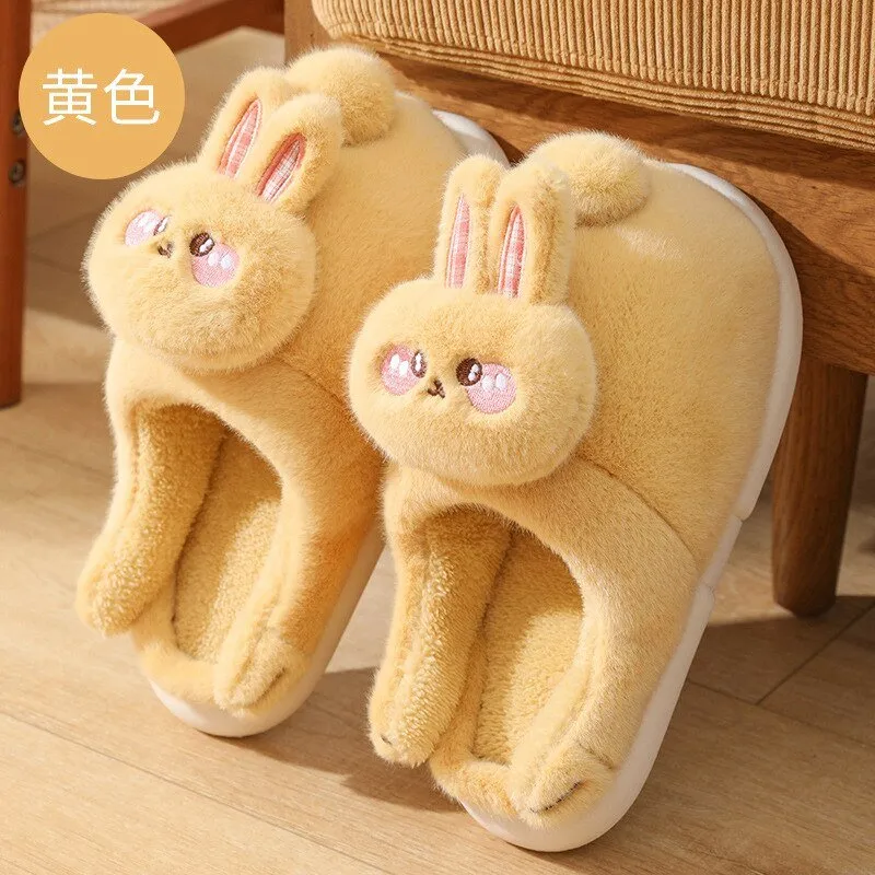 Cat Plush Indoor Slippers: Non-slip, Winter-Warm