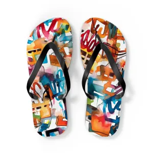 Colorful Artistry Flip Flops - Trendy Summer Footwear for Beach and Casual Outings