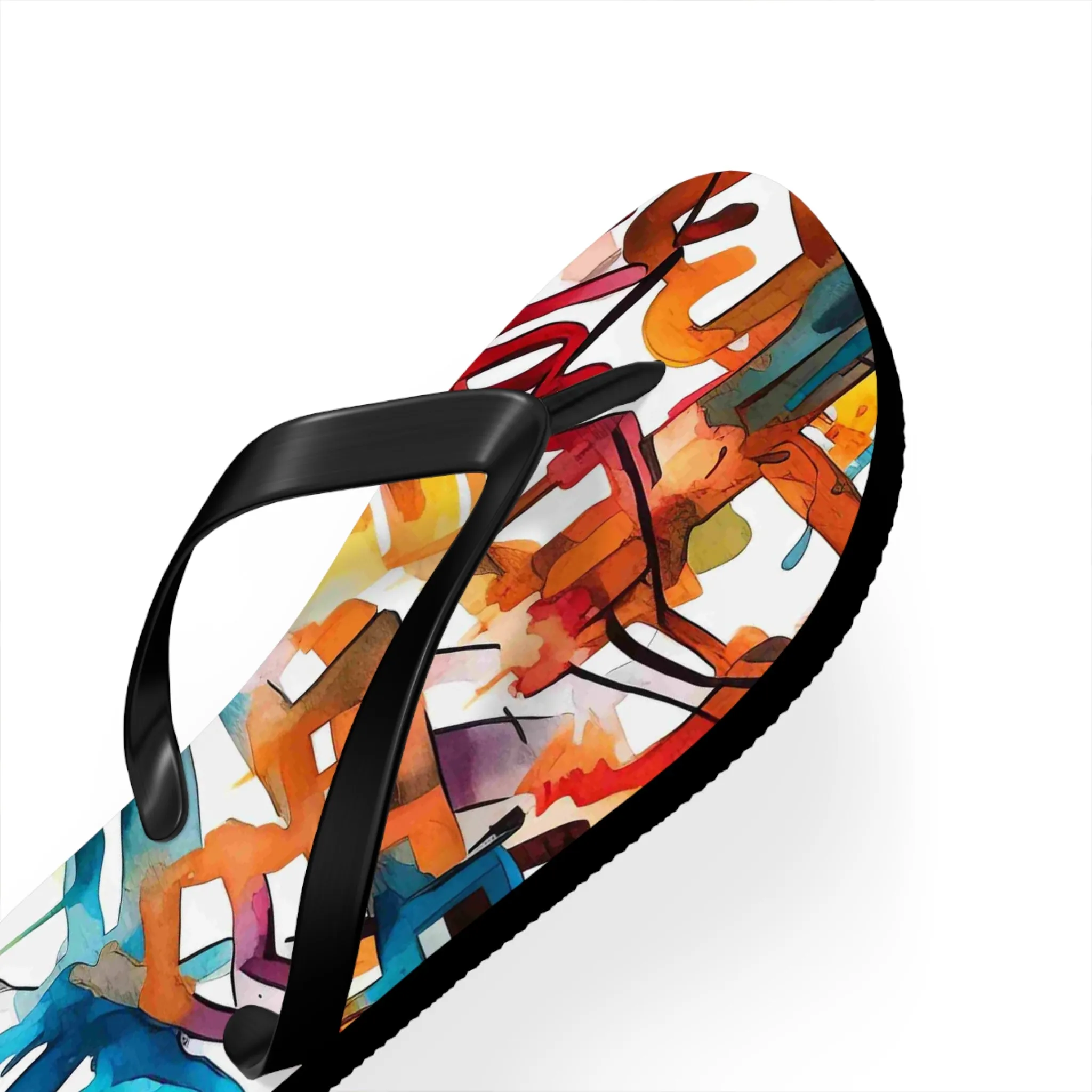 Colorful Artistry Flip Flops - Trendy Summer Footwear for Beach and Casual Outings