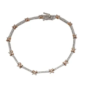 Cubic Zirconia Two-Tone Star Bracelet (10K )