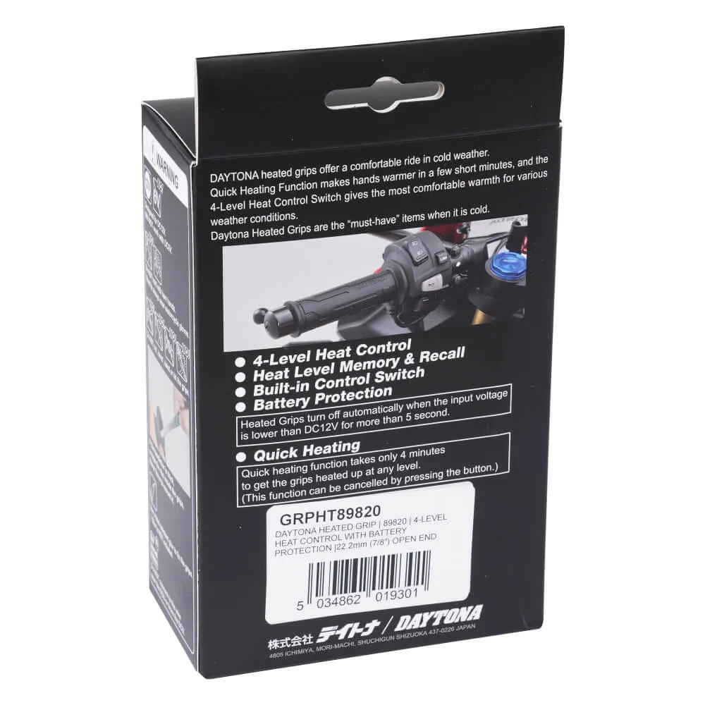 Daytona Intelligent Motorcycle Heated Grips With Battery Protection