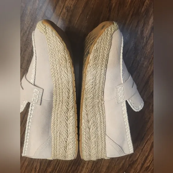Dolce Vita Jalia Cream Suede Platform Loafers Size 8