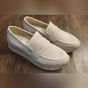 Dolce Vita Jalia Cream Suede Platform Loafers Size 8