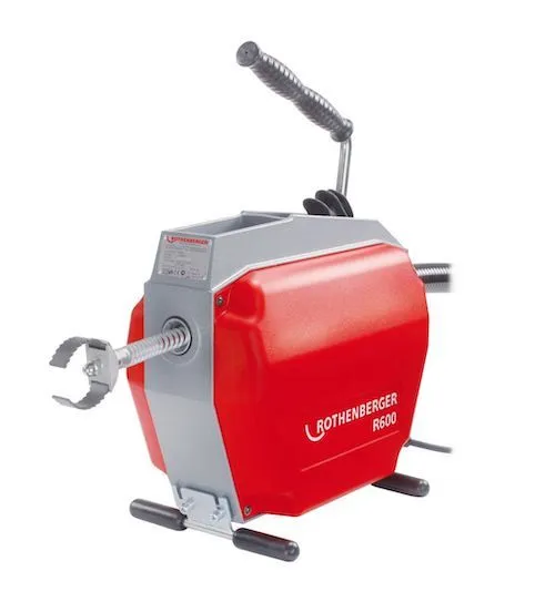 Drain cleaning machine R600 including spiral & tool set