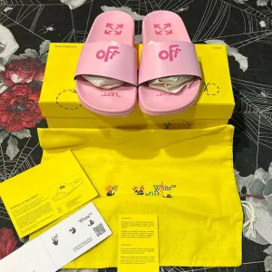 DS OFF-WHITE KIDS VIRGIL ABLOH PINK FUCHSIA SLIDES SANDALS SZ 12C NIB RARE