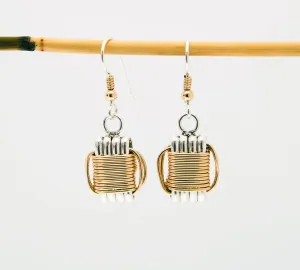 Earrings Two-Tone Dangle Large