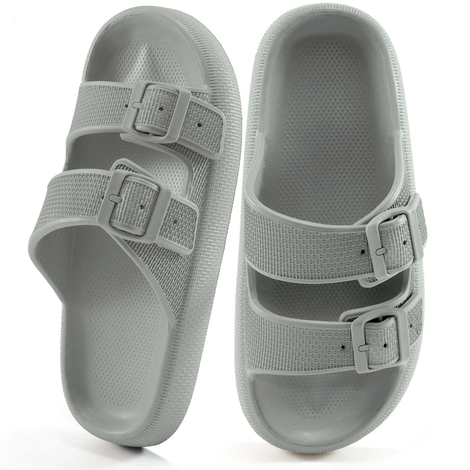Ecetana Slides Sandals for Women Cloud Slides Pillow House Sandals Non-slip Shower Shoes