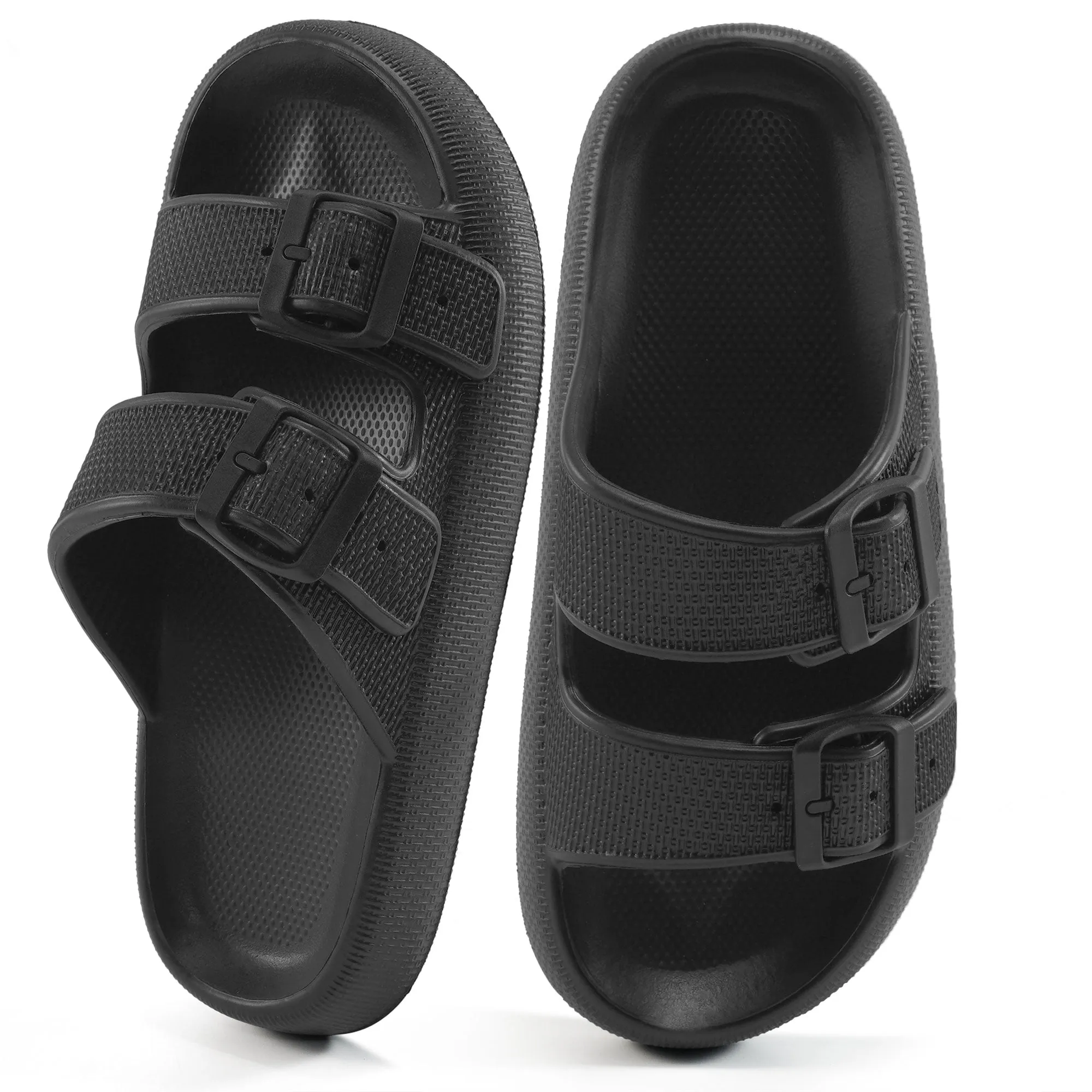Ecetana Slides Sandals for Women Cloud Slides Pillow House Sandals Non-slip Shower Shoes