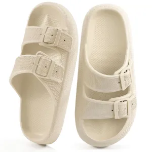 Ecetana Slides Sandals for Women Cloud Slides Pillow House Sandals Non-slip Shower Shoes