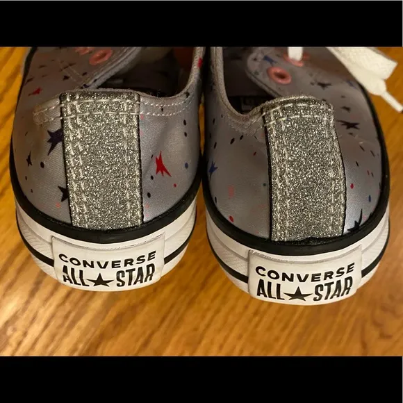 EUC Converse Satin All Star, Silver