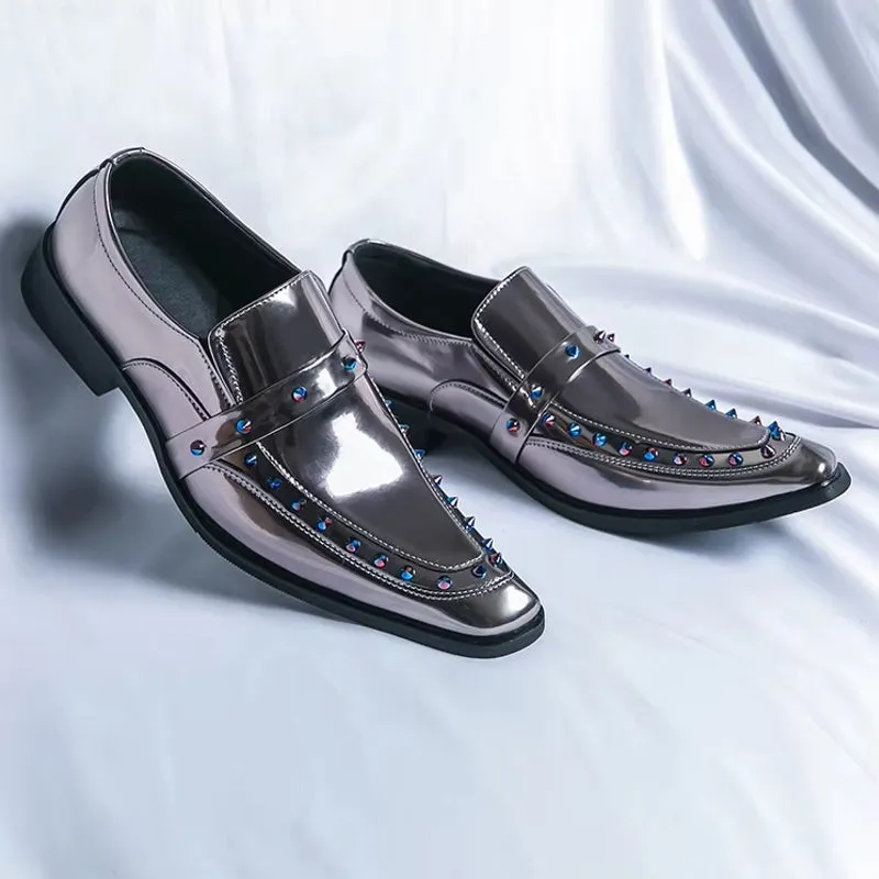 Fashion Gold, Silver, and Black Glitter Leather Rhinestone Shoes