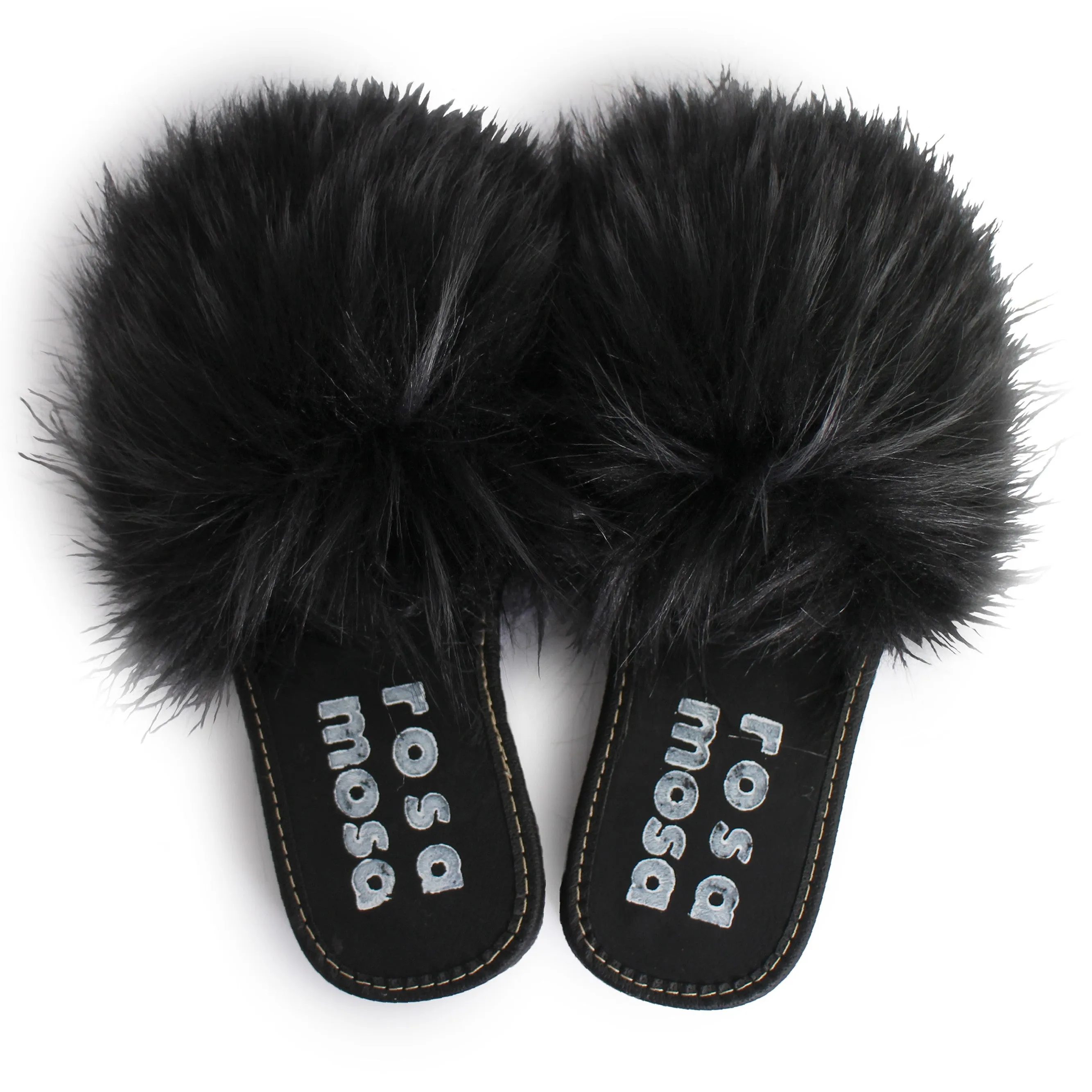 Faux Fur Slippers   Nero