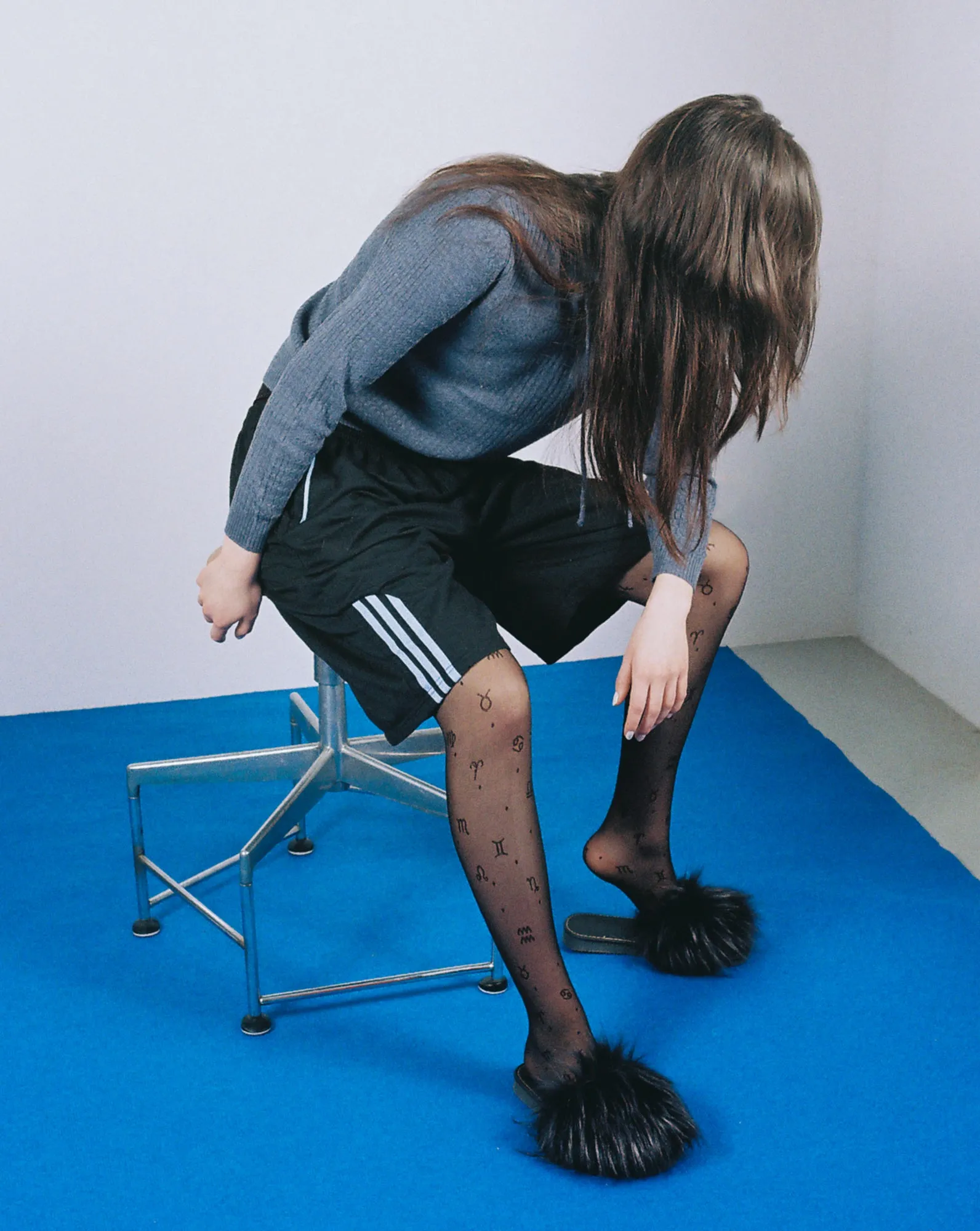 Faux Fur Slippers   Nero