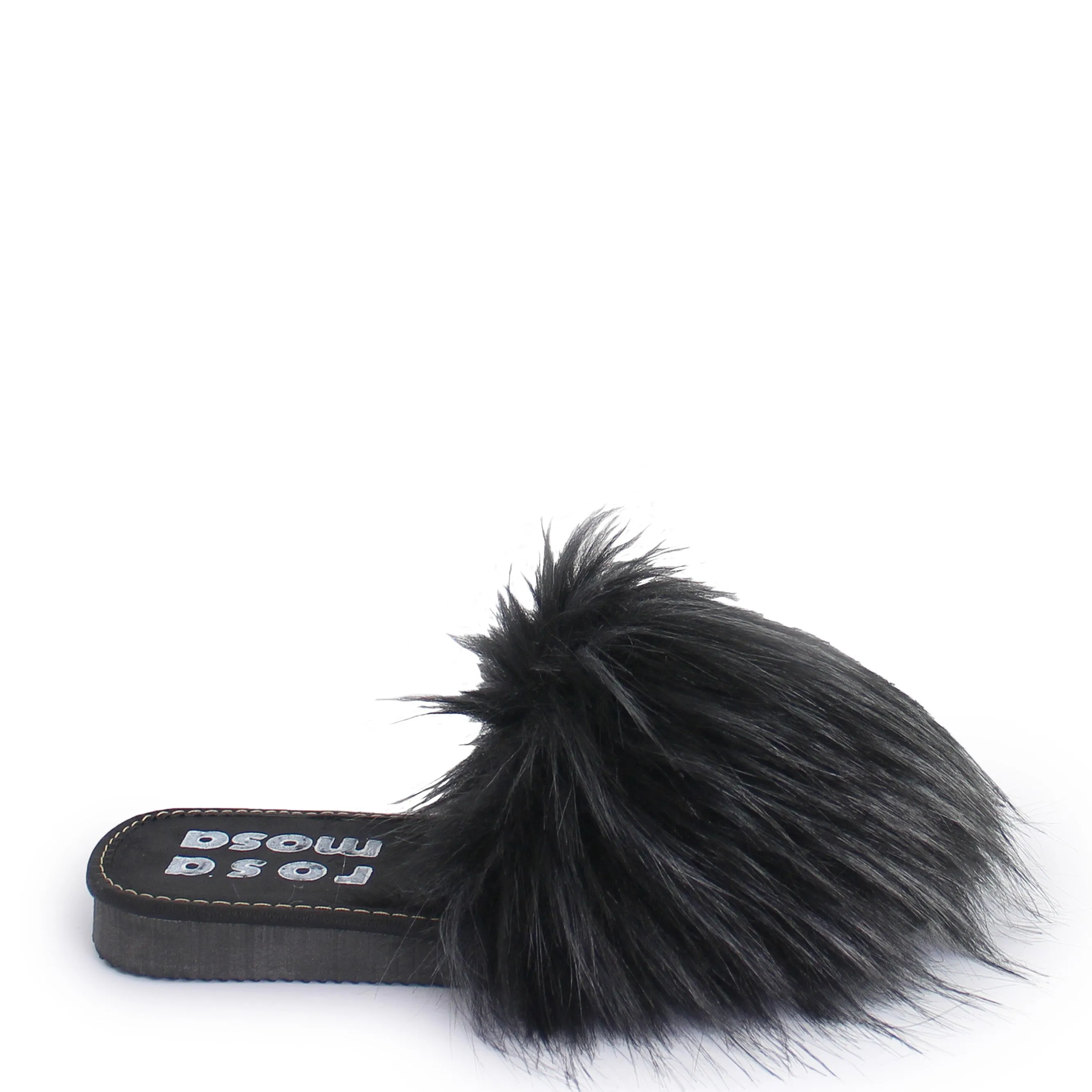 Faux Fur Slippers   Nero
