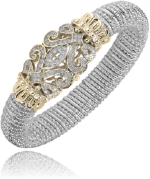 Fleur de Lis Diamond Stackable Bangle Bracelet