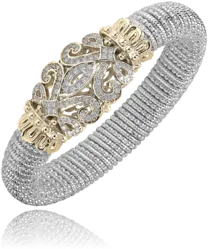 Fleur de Lis Diamond Stackable Bangle Bracelet