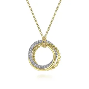 Gabriel 14K Yellow & White Gold Bujukan Diamond Interlocking Circles Pendant Necklace NK6360M45JJ