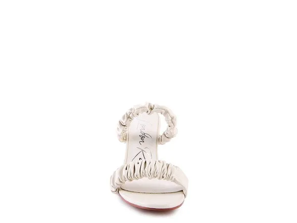 Gathered Strap Slip On High Heel Sandals