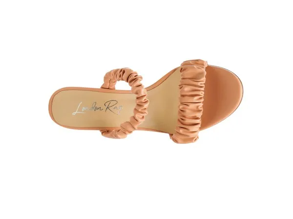 Gathered Strap Slip On High Heel Sandals