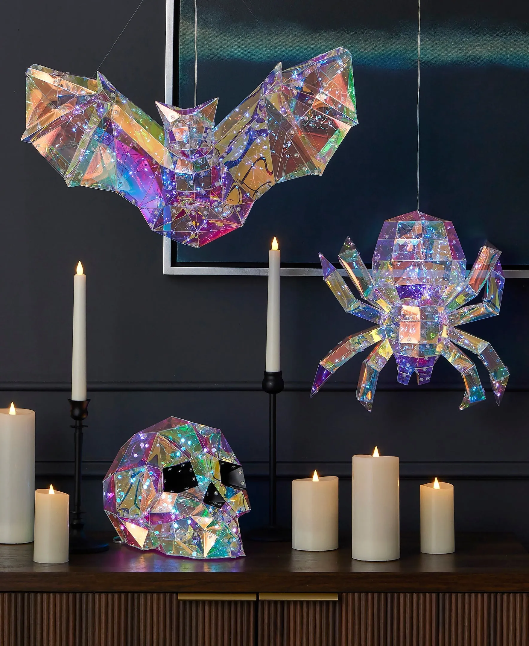 Halloween LED Lights - Prismatic Iridescent Phantom Bat 20"