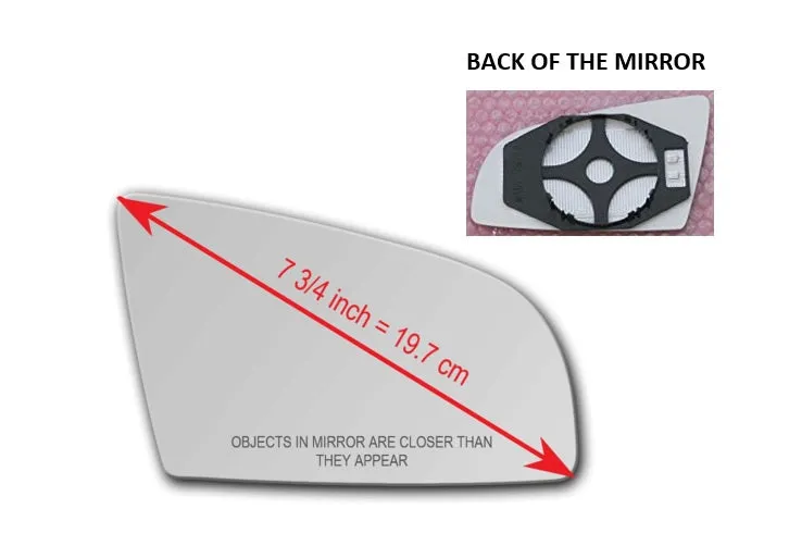 Heated Mirror Glass with Plastic Backing Plate Attached for Audi A6 Quattro 2006 - 2008