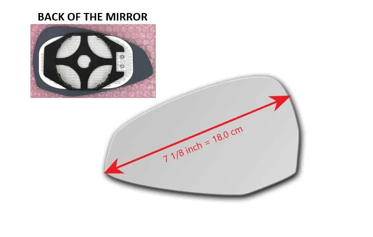 Heated Mirror Glass With Plastic Backing Plate Attached for Audi RS5 2021 - 2023