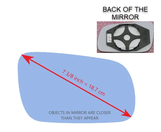 Heated Mirror Glass with Plastic Backing Plate Attached for Audi S6 C4 C5 1995 - 1997