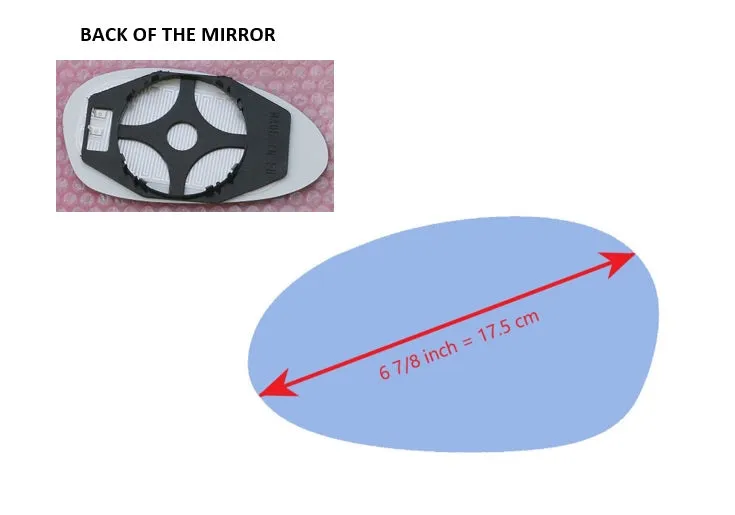 Heated Mirror Glass With Plastic Backing Plate Attached for BMW 128I 2008 - 2009