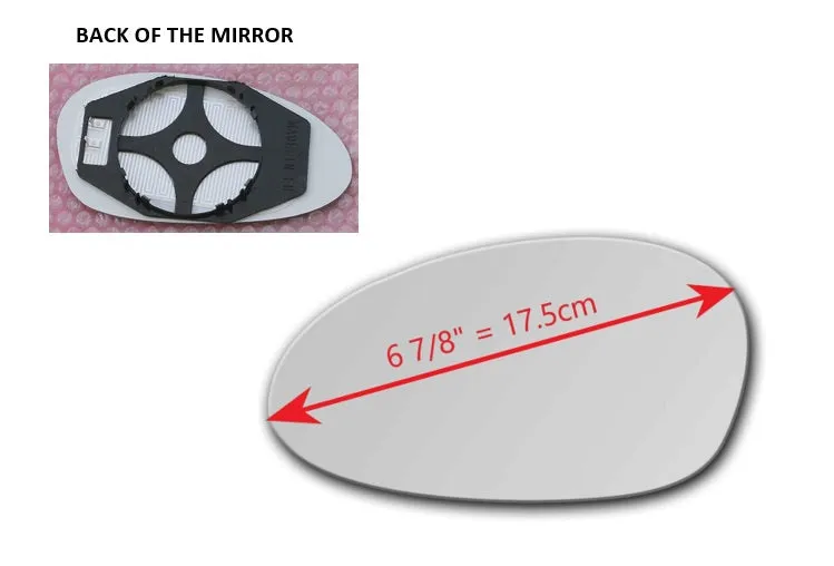 Heated Mirror Glass With Plastic Backing Plate Attached for BMW 135I 2008 - 2009