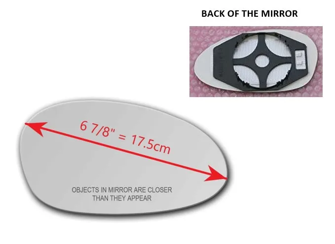 Heated Mirror Glass With Plastic Backing Plate Attached for BMW 135I 2008 - 2009