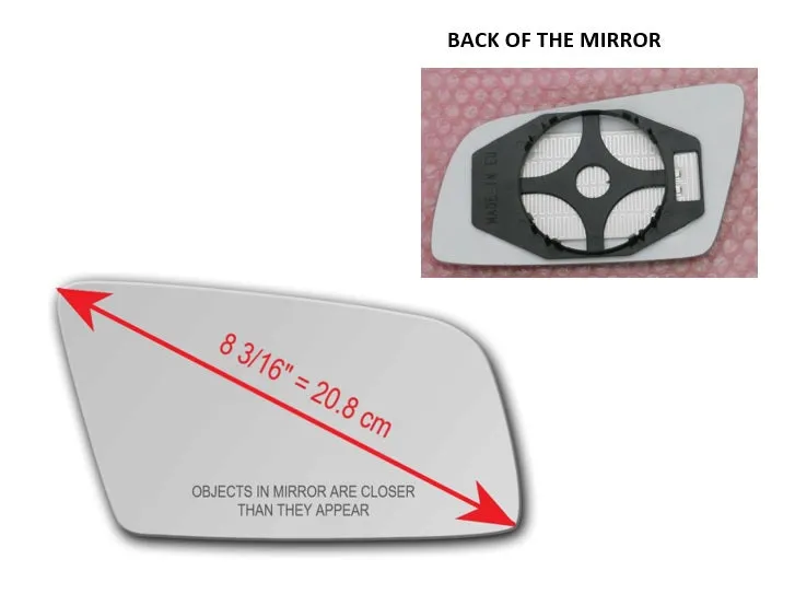 Heated Mirror Glass With Plastic Backing Plate Attached for BMW 545I 2004 - 2005