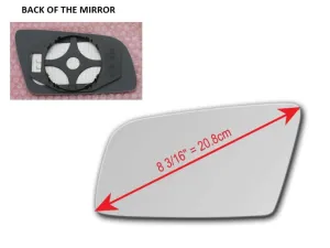 Heated Mirror Glass With Plastic Backing Plate Attached for BMW 545I 2004 - 2005