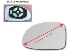 Heated Mirror Glass With Plastic Backing Plate Attached for Dodge Dakota 1999 - 2004