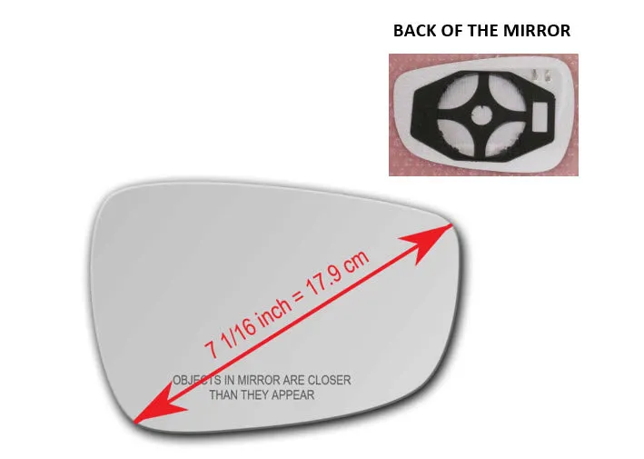 Heated Mirror Glass With Plastic Backing Plate Attached for Hyundai Veloster 2012 - 2014