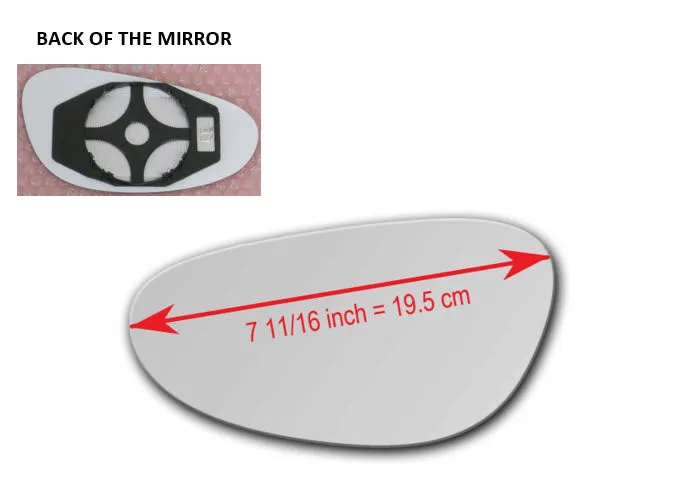 Heated Mirror Glass With Plastic Backing Plate Attached for Porsche 911  1999 - 2005