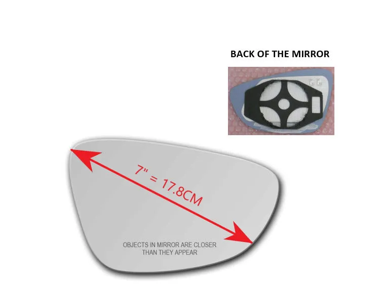 Heated Mirror Glass with Plastic Backing Plate Attached for Volkswagen EOS 2009 - 2017