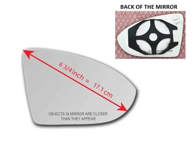 Heated Mirror Glass With Plastic Backing Plate Attached for Volkswagen Jetta 2019 - 2024