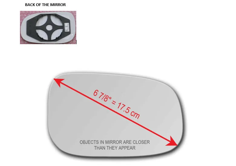 Heated Mirror Glass with Plastic Backing Plate Attached  for Volvo V50 2007 - 2010