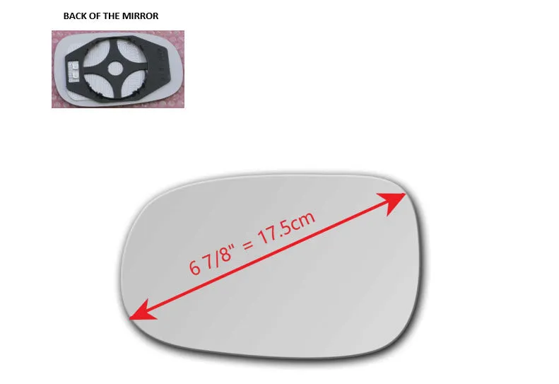 Heated Mirror Glass with Plastic Backing Plate Attached  for Volvo V50 2007 - 2010