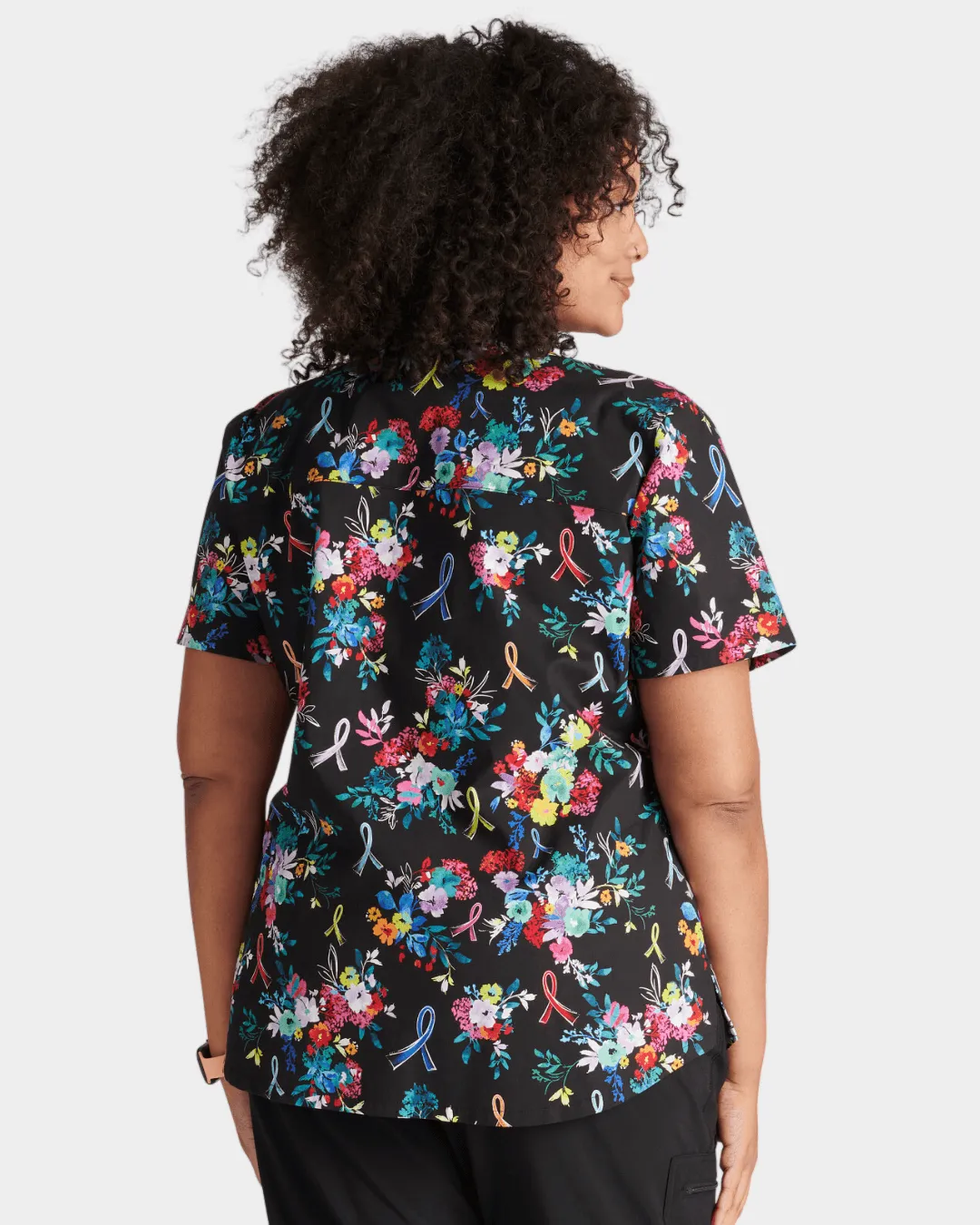 'Hopeful Bouquets' Women's V-Neck Print Top - CK652