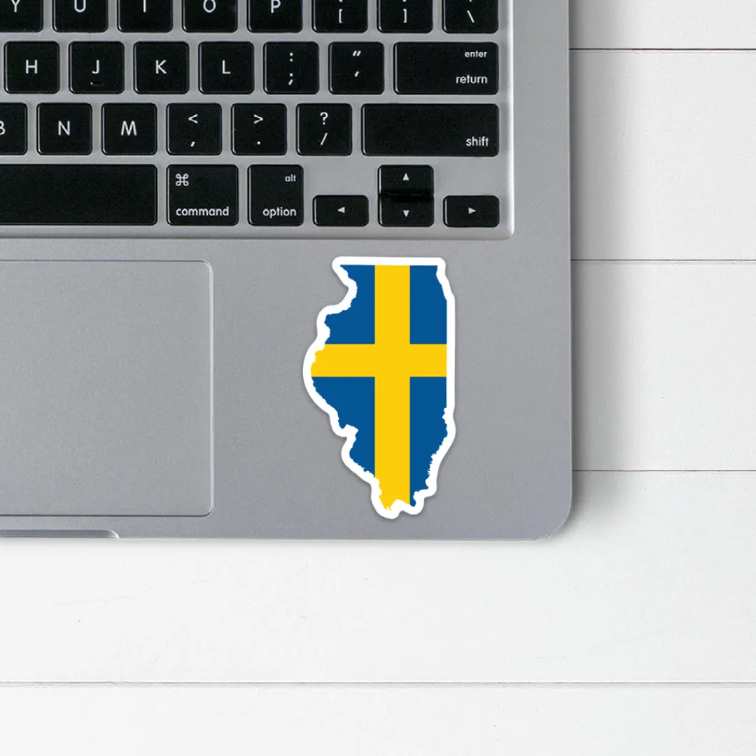 Illinois Swedish Flag Sticker