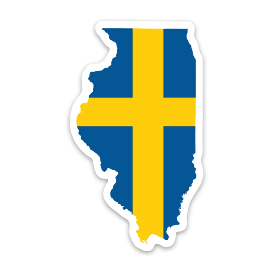 Illinois Swedish Flag Sticker