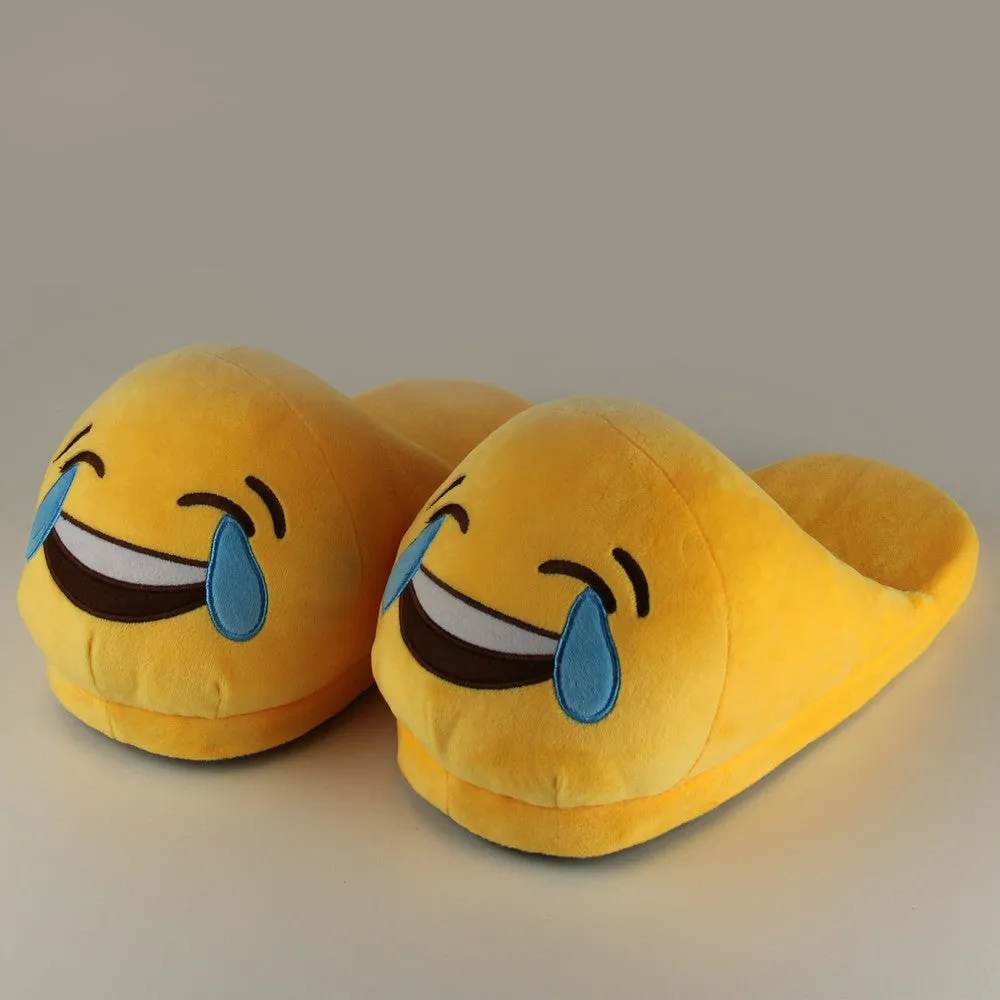 Indoor Warm Emoji Slippers Winter Cotton Plush Slipper Emoji Shoes Smiley Emoticon Winter Soft Size