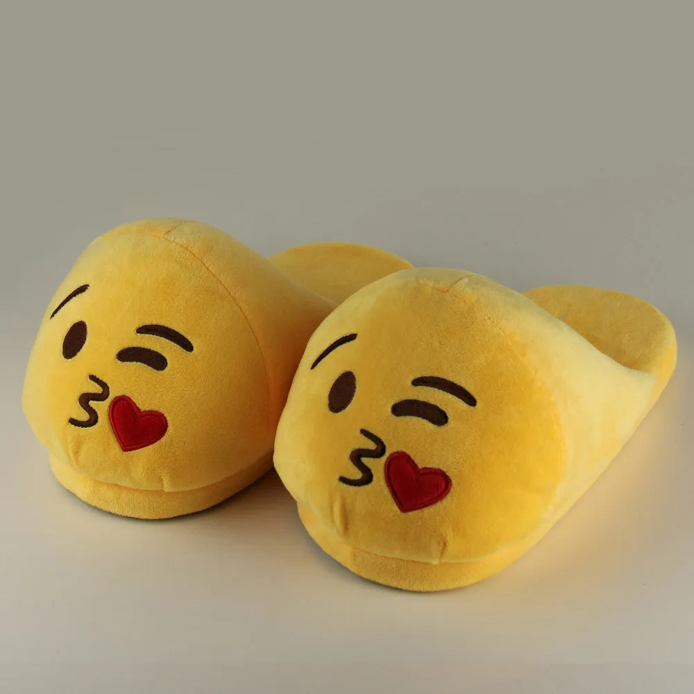Indoor Warm Emoji Slippers Winter Cotton Plush Slipper Emoji Shoes Smiley Emoticon Winter Soft Size