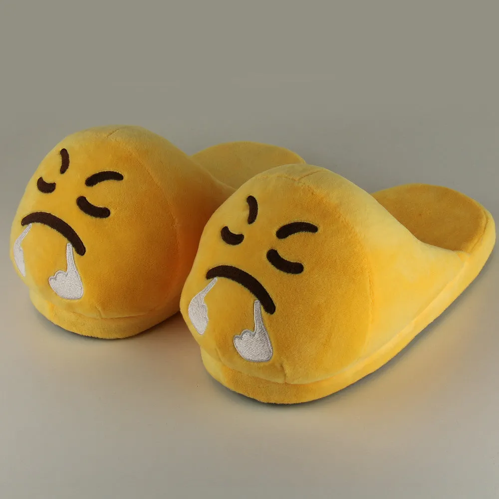Indoor Warm Emoji Slippers Winter Cotton Plush Slipper Emoji Shoes Smiley Emoticon Winter Soft Size