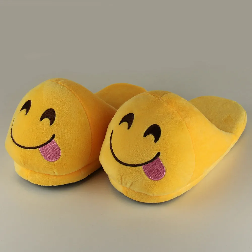 Indoor Warm Emoji Slippers Winter Cotton Plush Slipper Emoji Shoes Smiley Emoticon Winter Soft Size